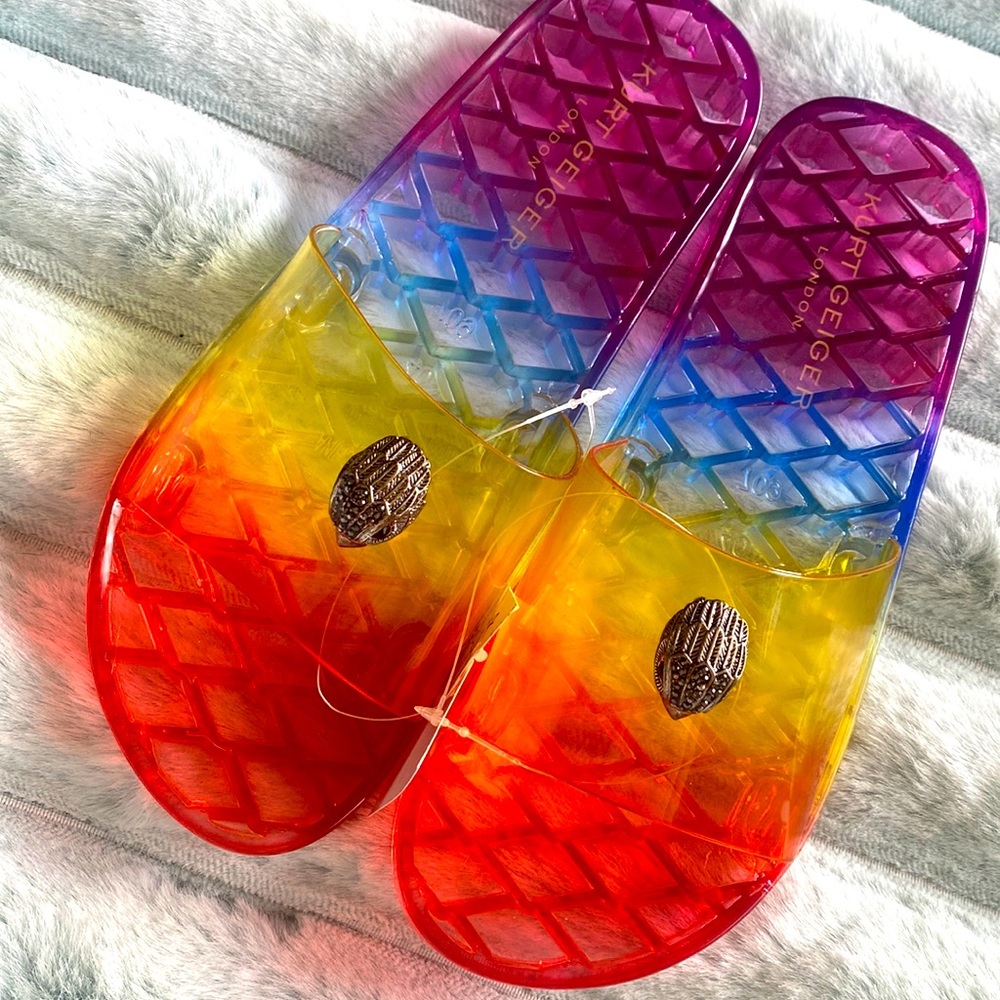 Brand new, Kurt Geiger Maddie rainbow slides.